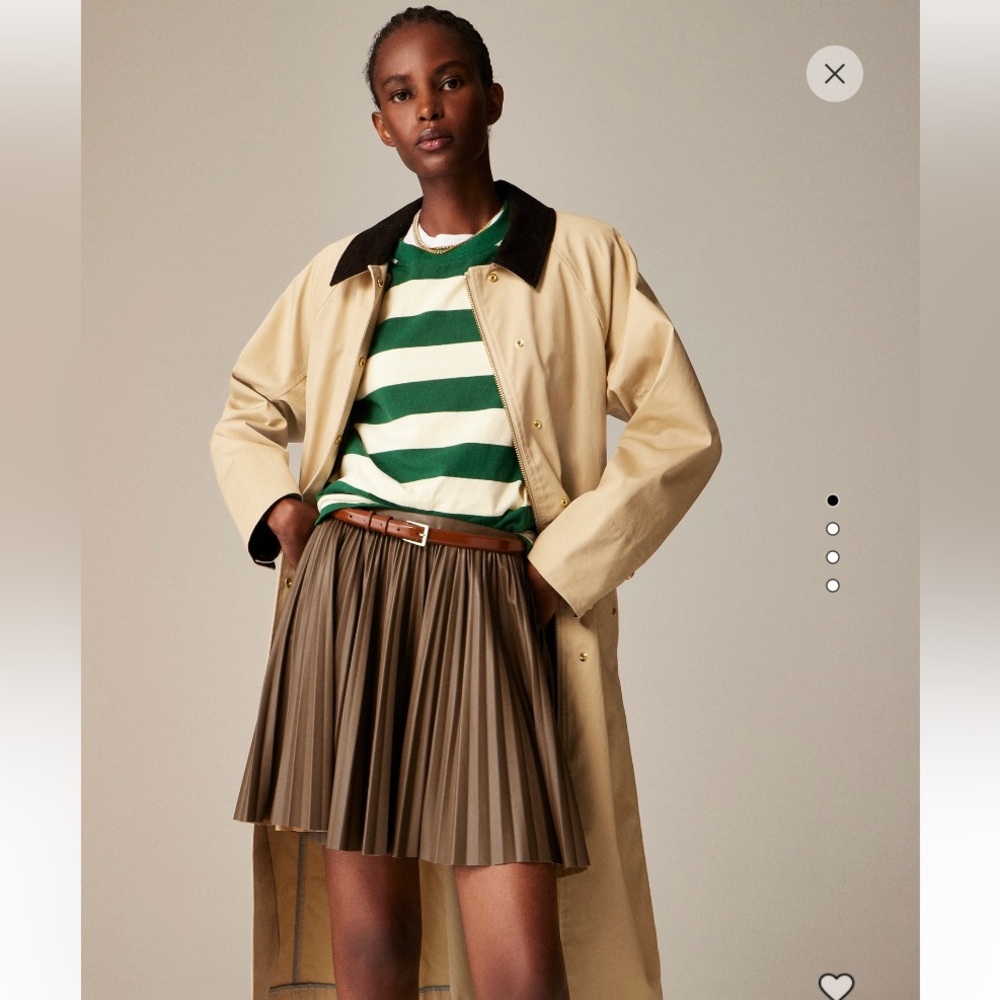 J. Crew Swingy pleated mini skirt in faux leather